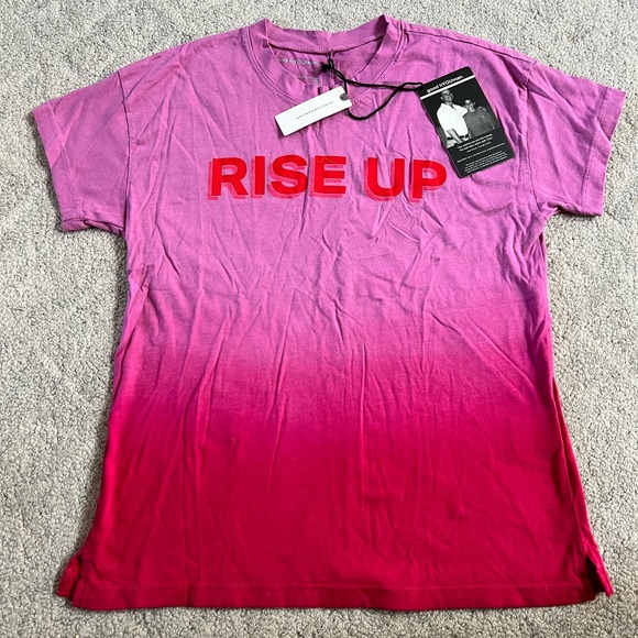 NWT Women’s Anthropologie good hYOUman Pink Ombré T-shirt, size Small - Picture 3 of 9